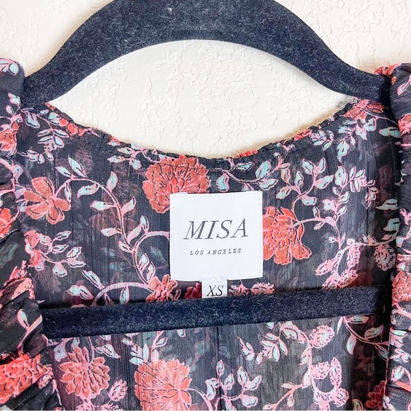 Misa Los Angeles Gabriela Dress Carnellian Blooms Floral Black Size XS - Picture 6 of 12